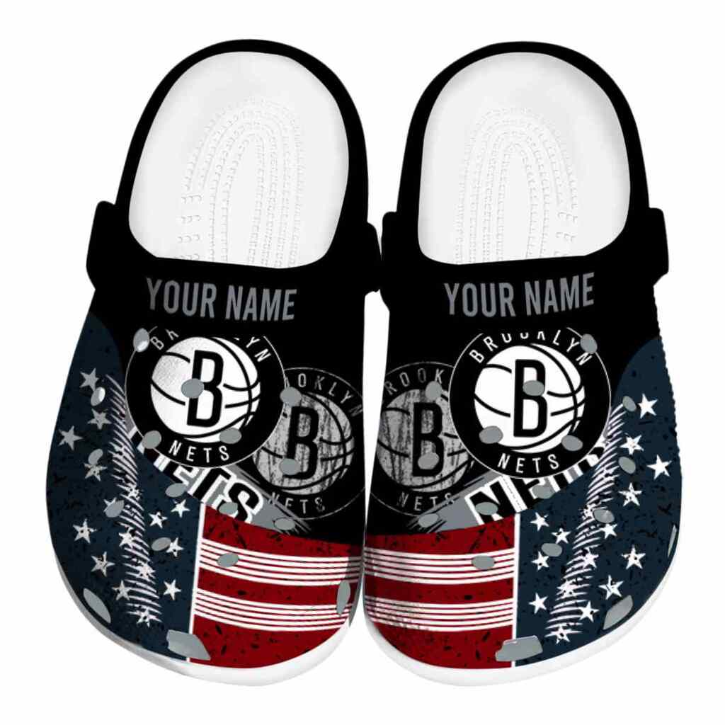 Customized Brooklyn Nets Star-Spangled Side Pattern ClogTVC1801681