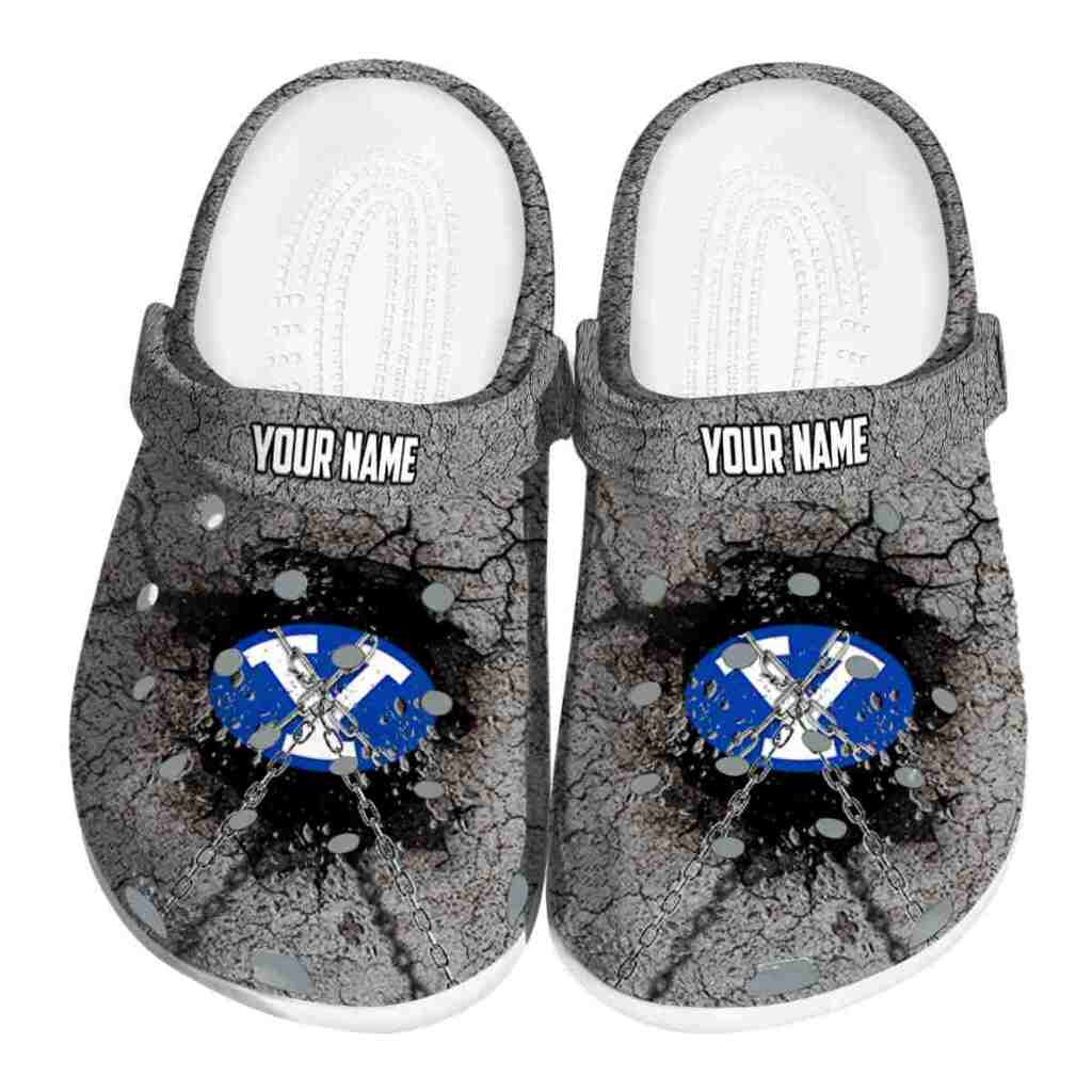 Customized BYU Cougars Cracked Ground Texture ClogTVC1801750