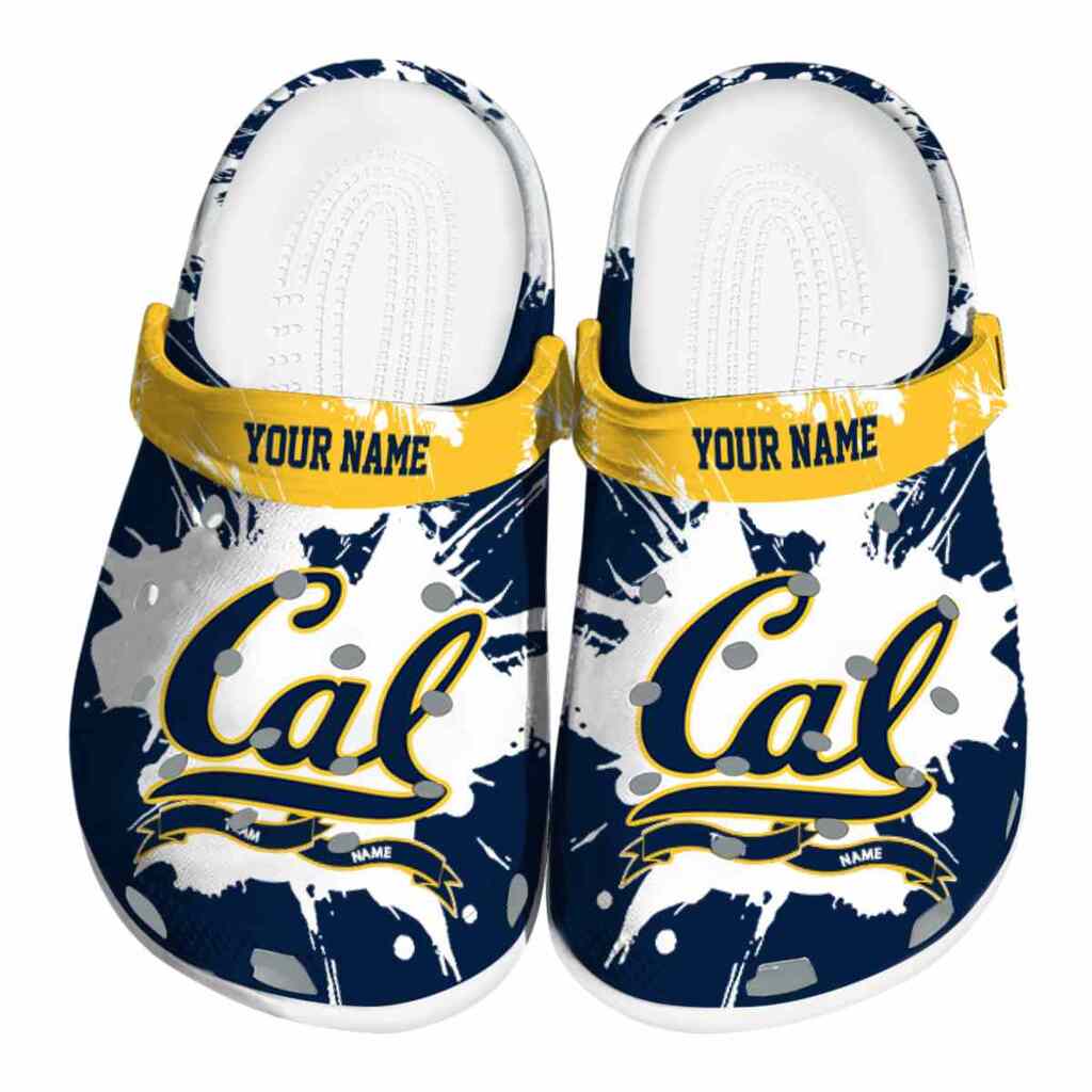 Customized California Golden Bears Splatter Pattern ClogTVC1801740