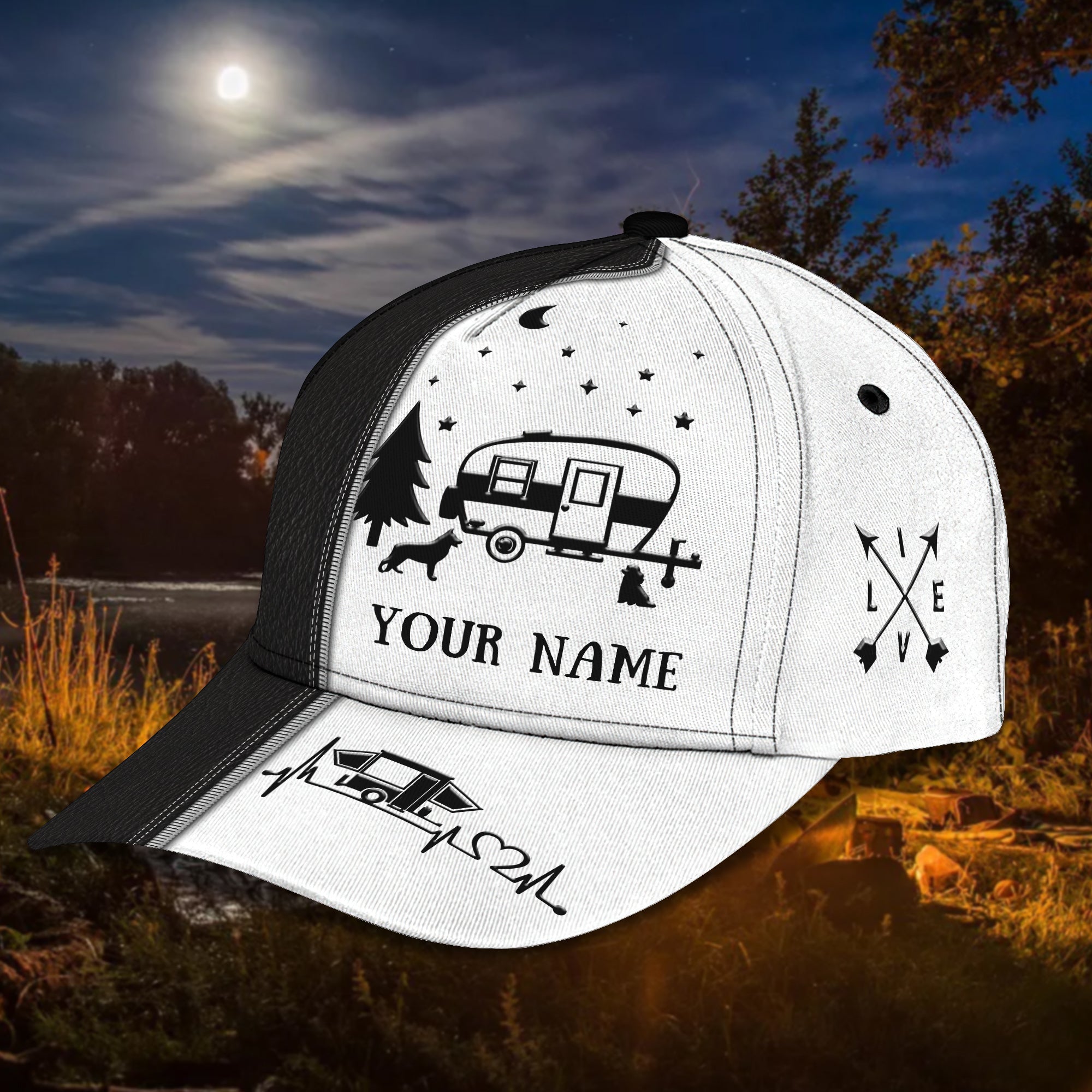Customized Camping Baseball Cap Hat, Camper Cap, Camper Hat, Gift For Camper Trucker Hats Custom Hats Gifts For Men & Women