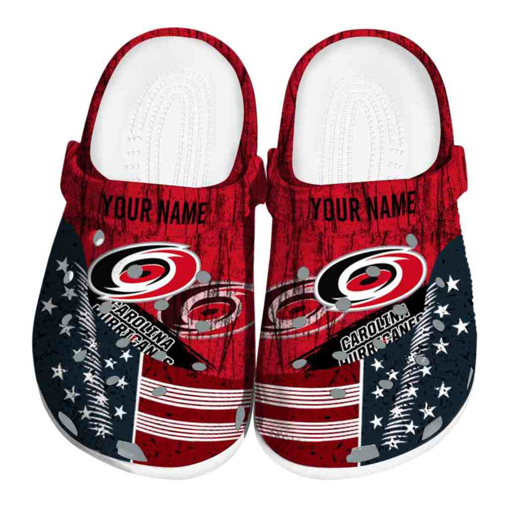 Customized Carolina Hurricanes Star-Spangled Side Pattern ClogTVC1801857