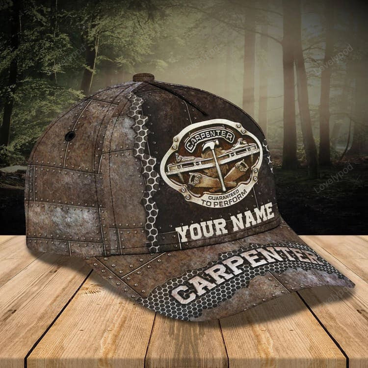 Customized Carpenter Hat for Dad's Birth's Day Gift, Carpenter 3D Cap All Over Printed Trucker Hats Custom Hats Gifts For Men & Women