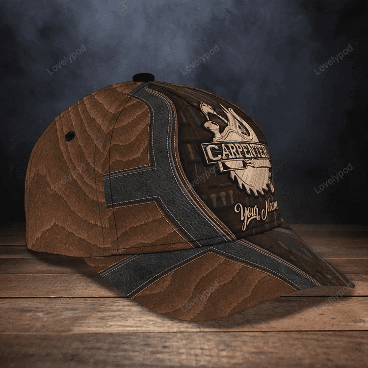 Customized Carpenter Hat for Dad's Birth's Day Gift, Carpenter 3D Cap All Over Printed Trucker Hats Custom Hats Gifts For Men & Women