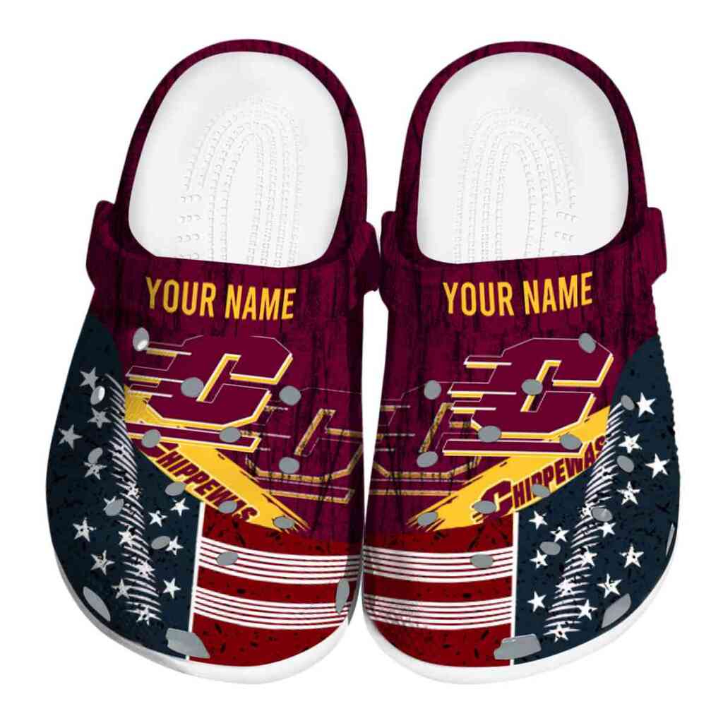 Customized Central Michigan Chippewas Star-Spangled Side Pattern ClogTVC1801740