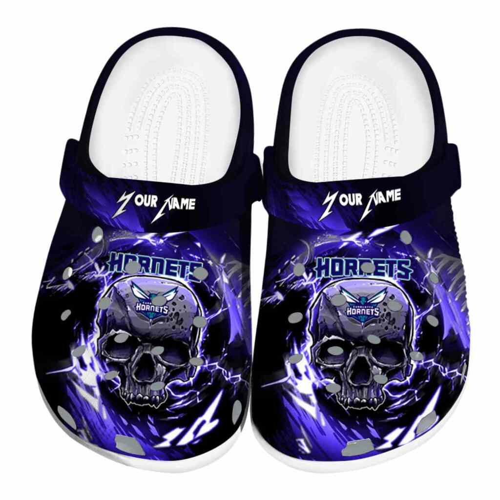 Customized Charlotte Hornets Gothic Skull ClogTVC1801682