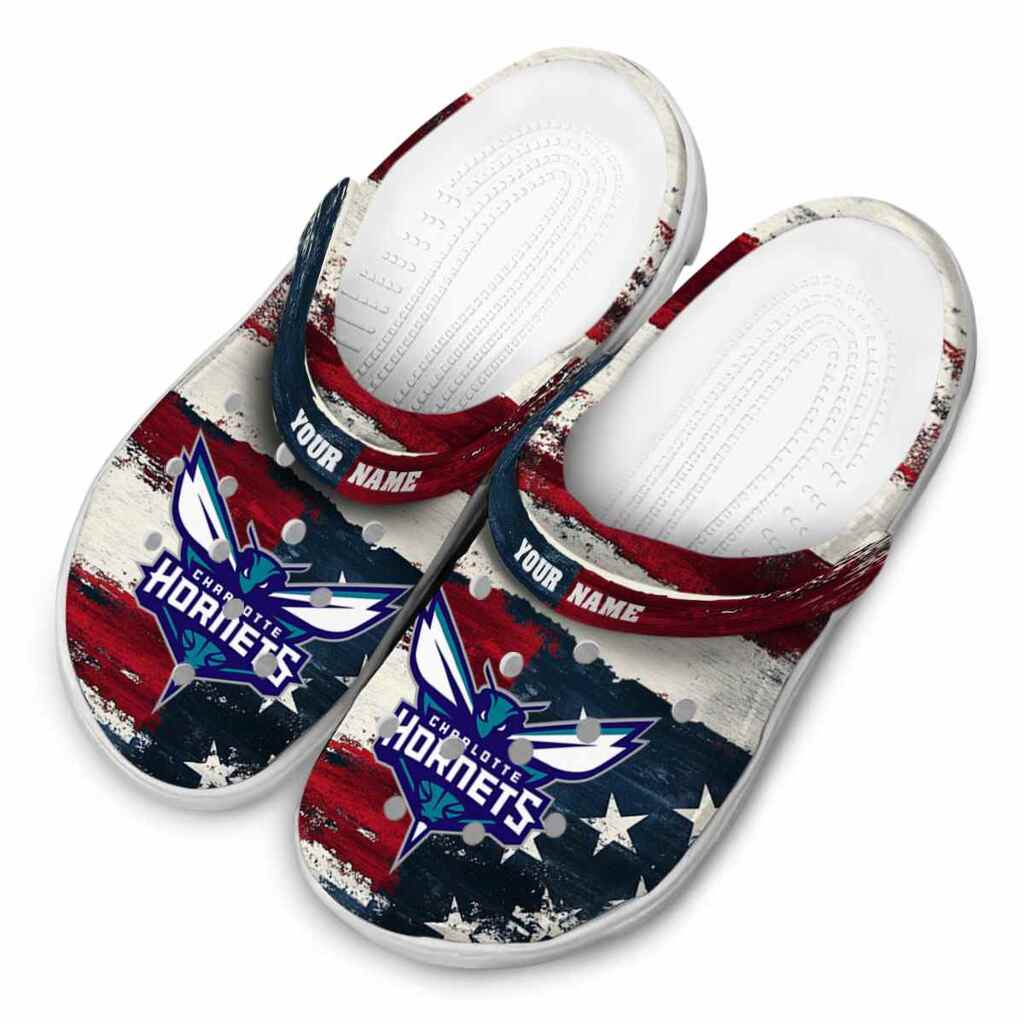 Customized Charlotte Hornets Patriotic Stripes ClogTVC1801682 - Image 4