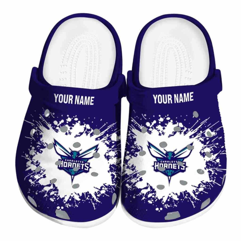 Customized Charlotte Hornets Splatter Background ClogTVC1801682