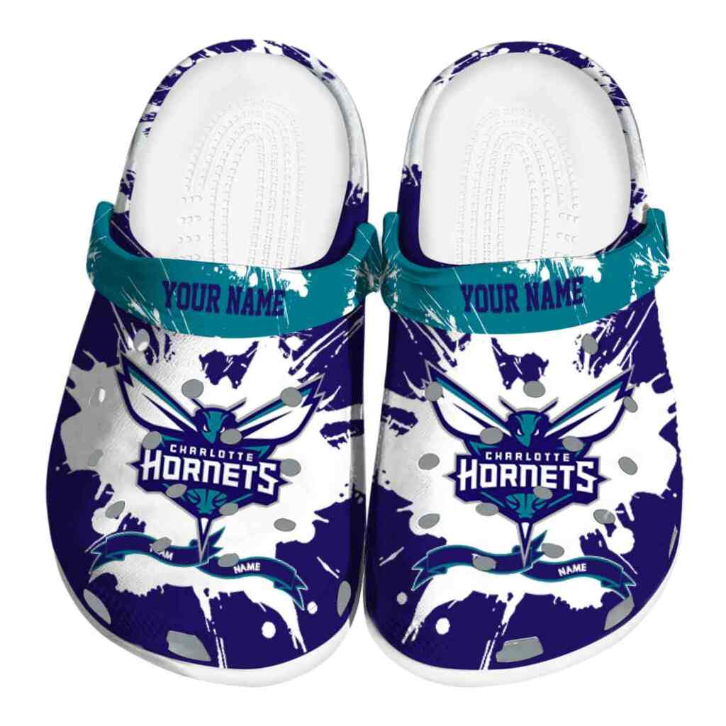Customized Charlotte Hornets Splatter Pattern ClogTVC1801682