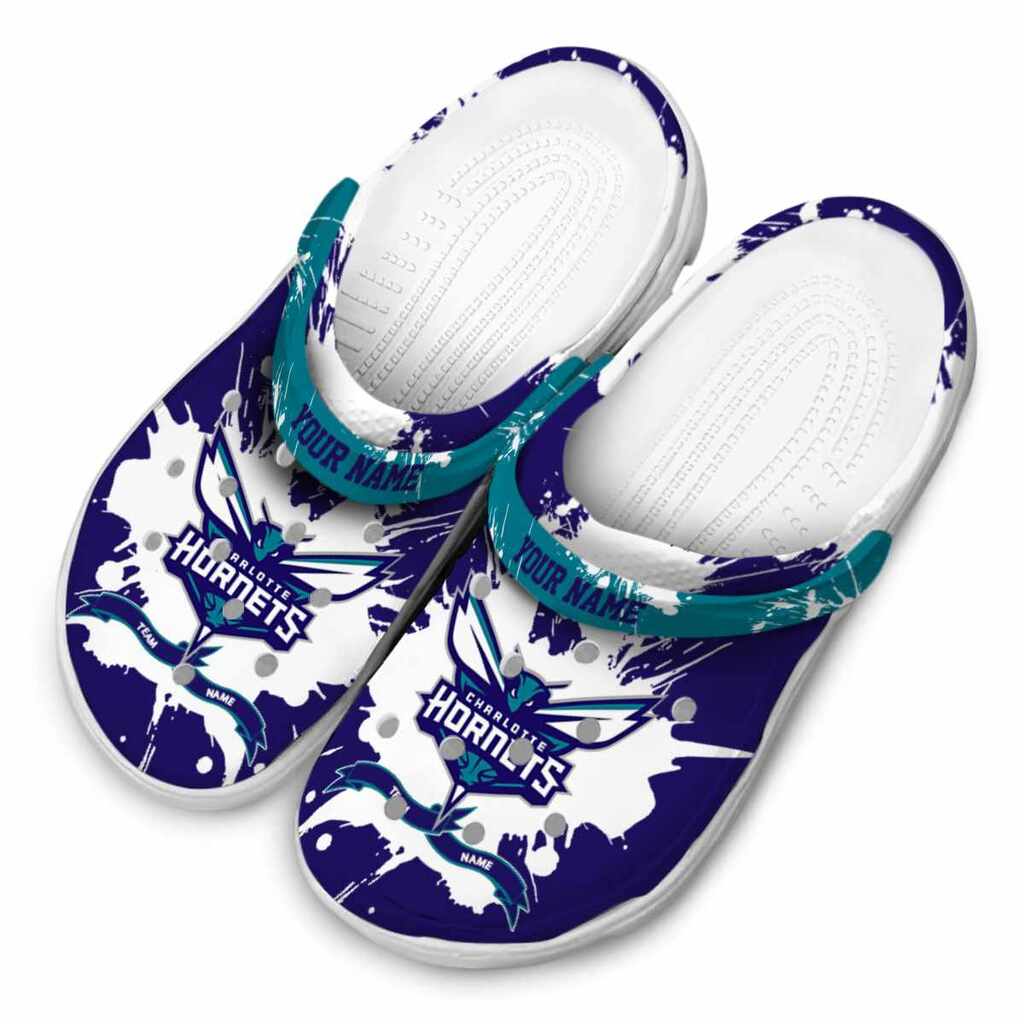 Customized Charlotte Hornets Splatter Pattern ClogTVC1801682 - Image 4