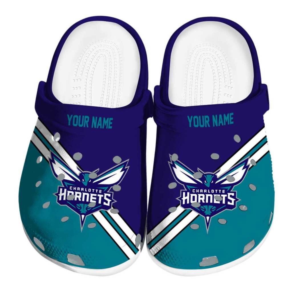 Customized Charlotte Hornets Striped Accents ClogTVC1801693