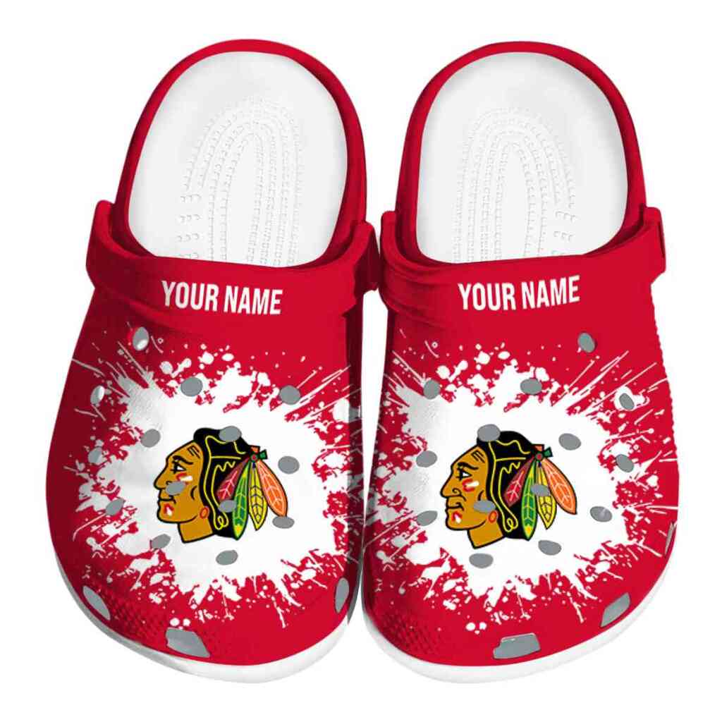 Customized Chicago Blackhawks Splatter Background ClogTVC1801866