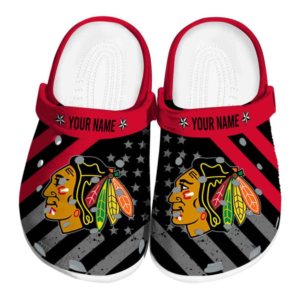 Customized Chicago Blackhawks Star-Spangled Graphic ClogTVC1801871