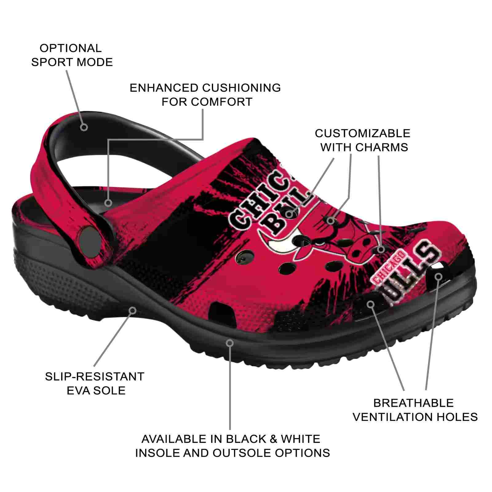Customized Chicago Bulls Paint Splatter Graphics ClogTVC1801914 - Image 5