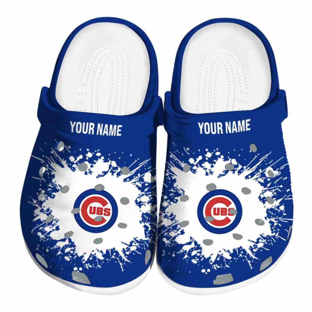 Customized Chicago Cubs Splatter Background ClogTVC1801190