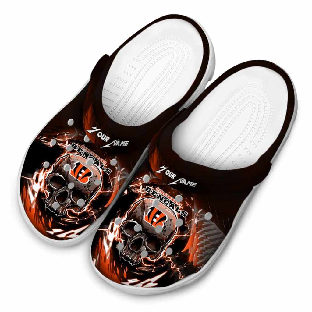 Customized Cincinnati Bengals Gothic Skull ClogTVC180101 - Image 4
