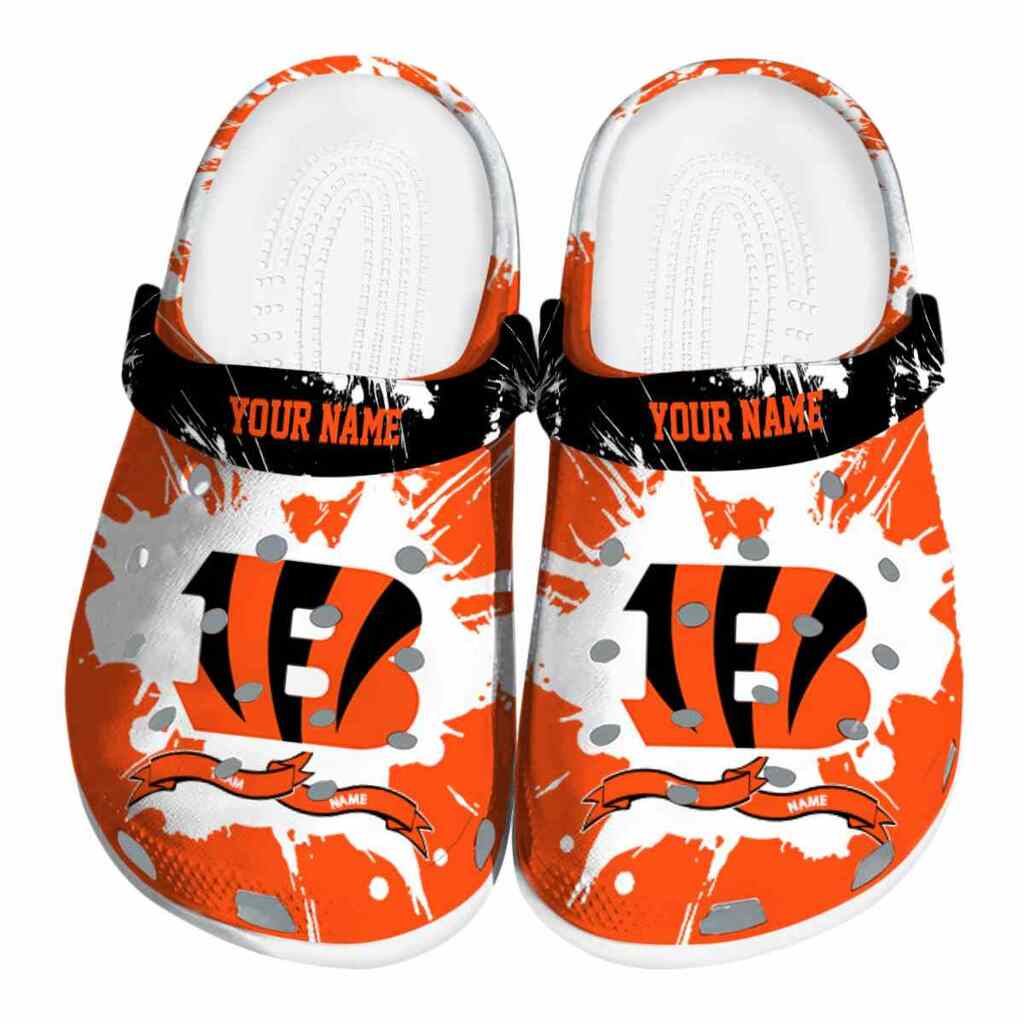 Customized Cincinnati Bengals Splatter Pattern ClogTVC180101