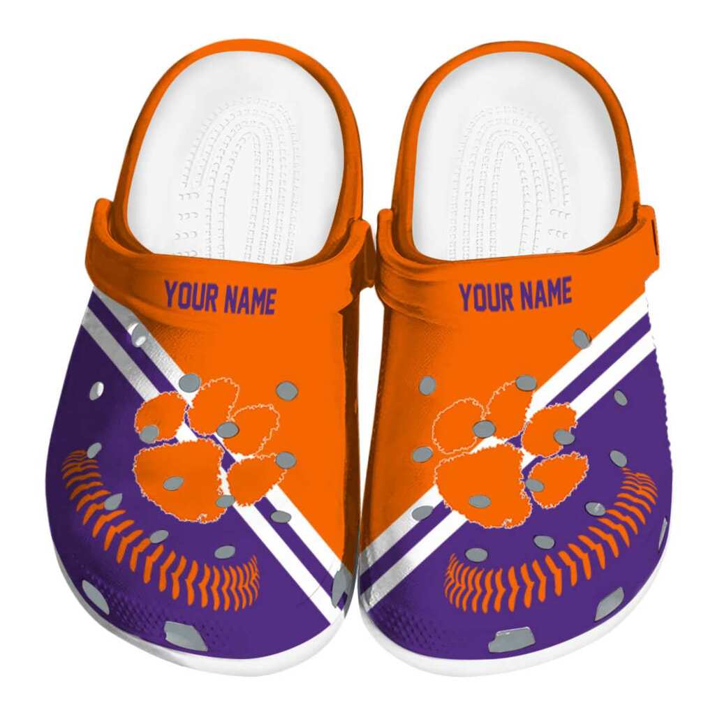 Customized Clemson Tigers Baseball Motif ClogTVC180103