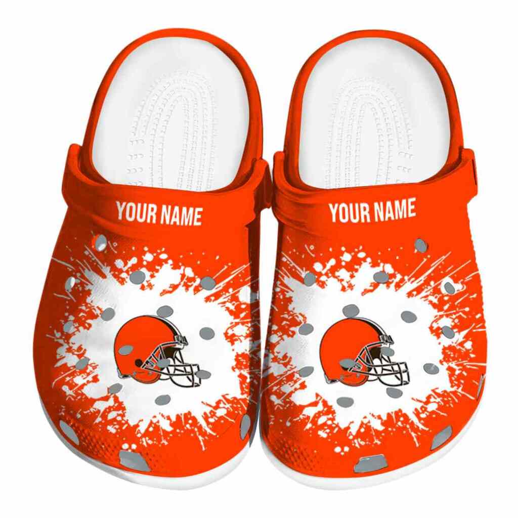 Customized Cleveland Browns Splatter Background ClogTVC1801987