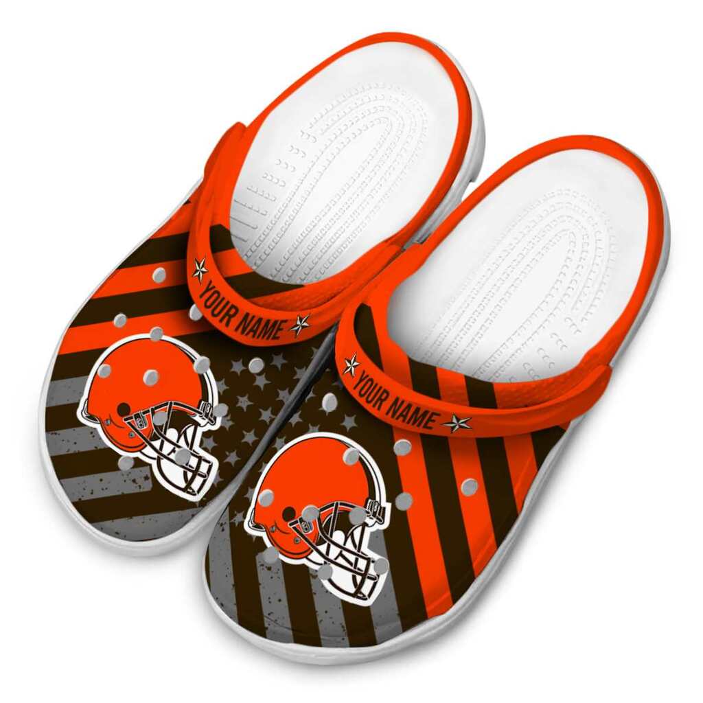 Customized Cleveland Browns Star-Spangled Graphic ClogTVC1801987 - Image 4