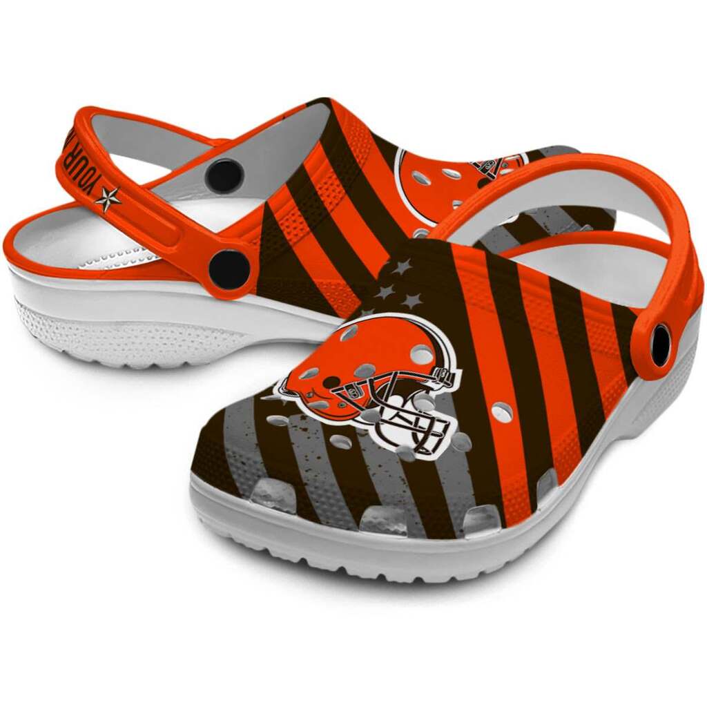 Customized Cleveland Browns Star-Spangled Graphic ClogTVC1801987 - Image 3