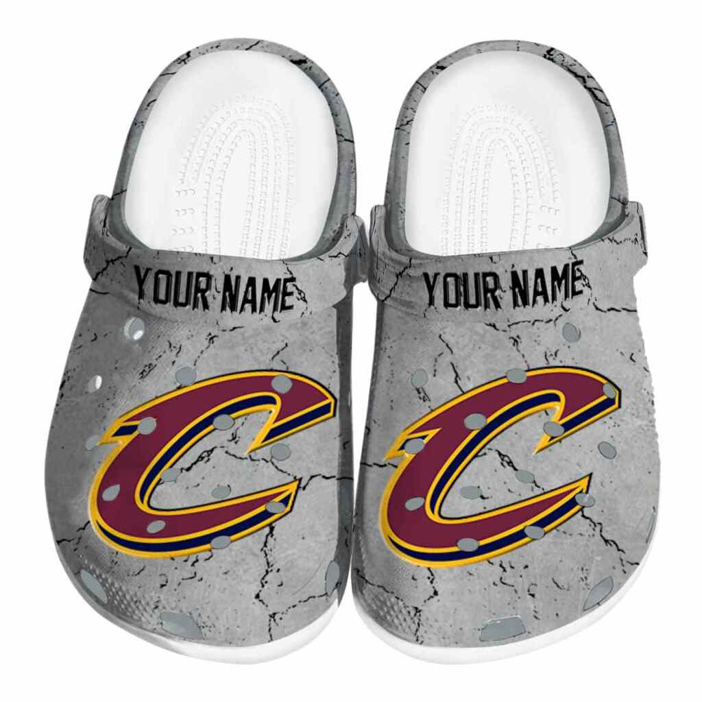 Customized Cleveland Cavaliers Cracked Texture ClogTVC1801915