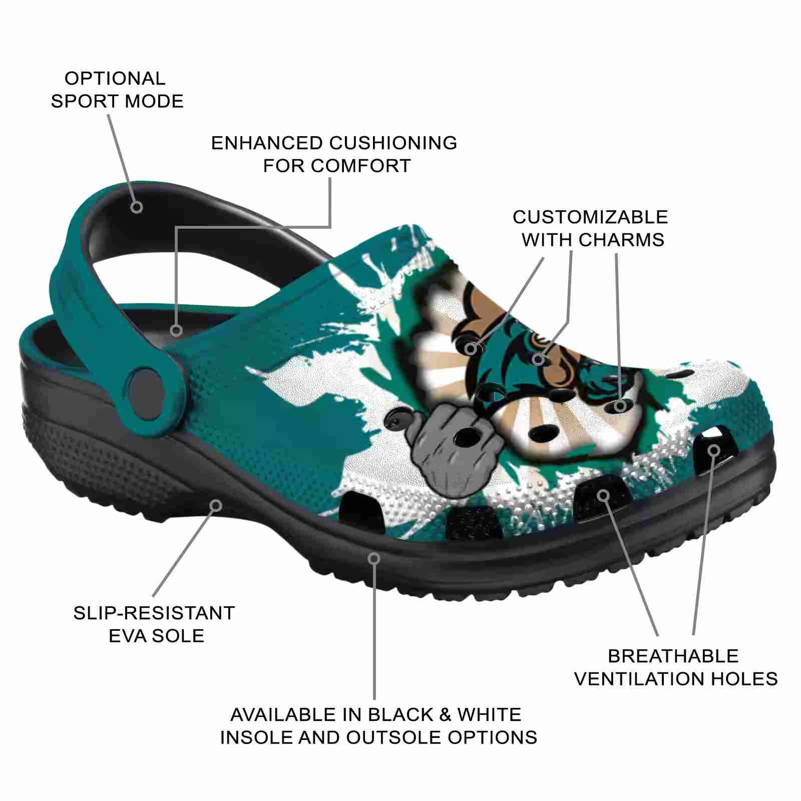 Customized Coastal Carolina Chanticleers Gripping Hand ClogTVC1801802 - Image 5