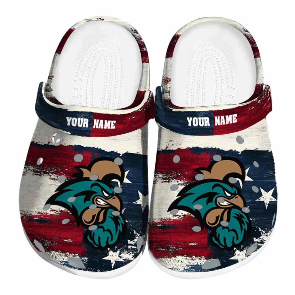Customized Coastal Carolina Chanticleers Patriotic Stripes ClogTVC1801754