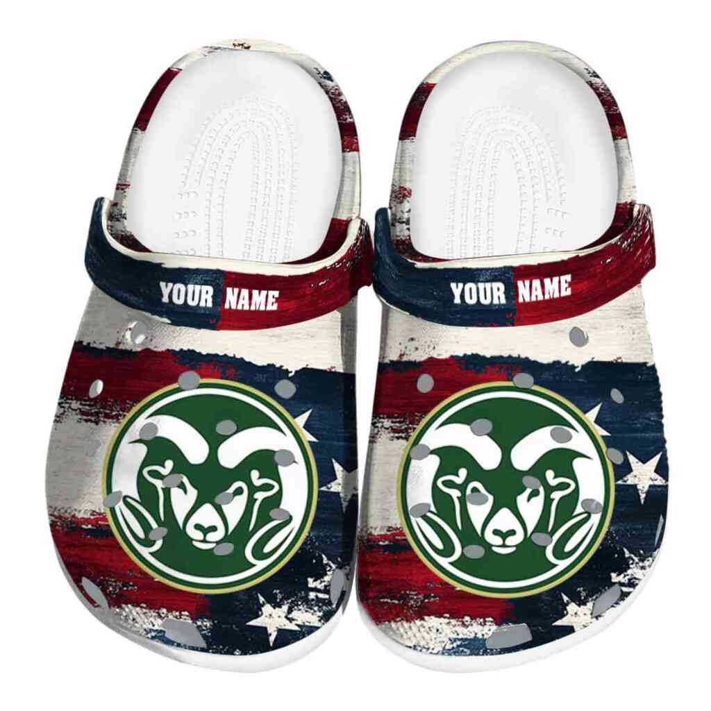 Customized Colorado State Rams Patriotic Stripes ClogTVC1801758
