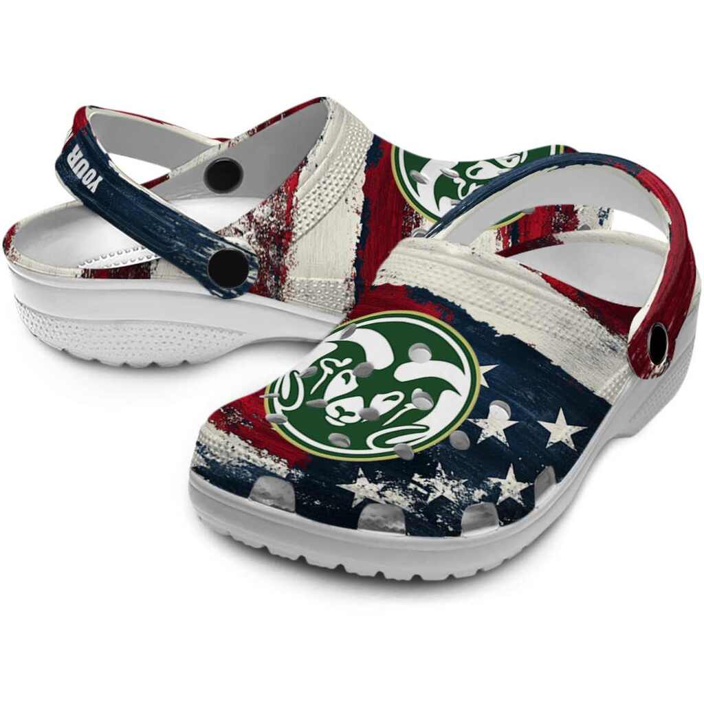 Customized Colorado State Rams Patriotic Stripes ClogTVC1801758 - Image 3