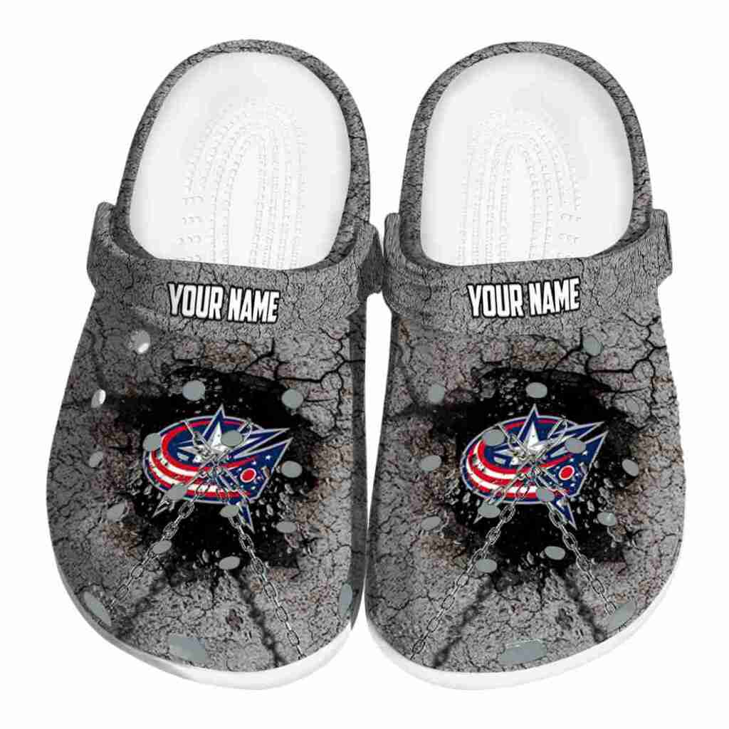 Customized Columbus Blue Jackets Cracked Ground Texture ClogTVC1801868