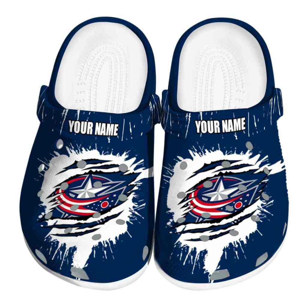 Customized Columbus Blue Jackets Splash Motif Background ClogTVC1801866