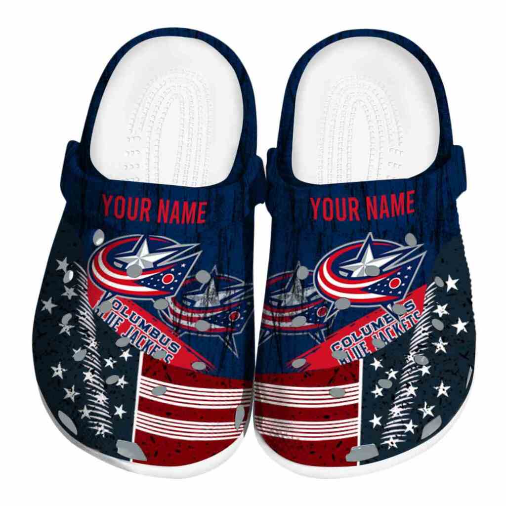 Customized Columbus Blue Jackets Star-Spangled Side Pattern ClogTVC1801857