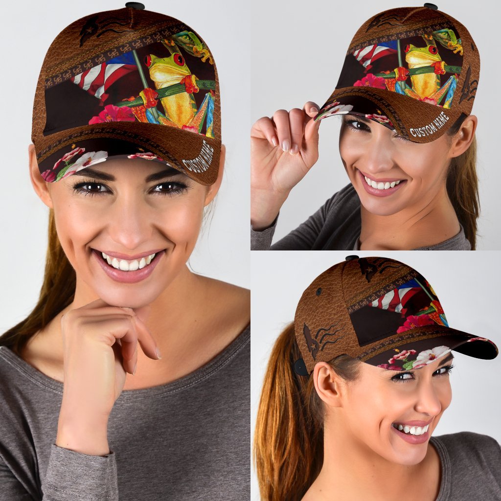 Customized Coqui Frog Puerto Rico Cap Hat, Puerto Rico Hats For Summer Trucker Hats Custom Hats Gifts For Men & Women
