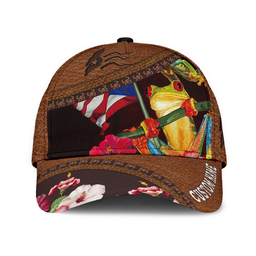 Customized Coqui Frog Puerto Rico Cap Hat, Puerto Rico Hats For Summer Trucker Hats Custom Hats Gifts For Men & Women