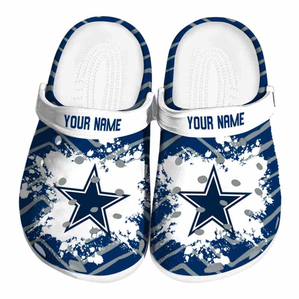 Customized Dallas Cowboys Zigzag Paint Burst ClogTVC1801152