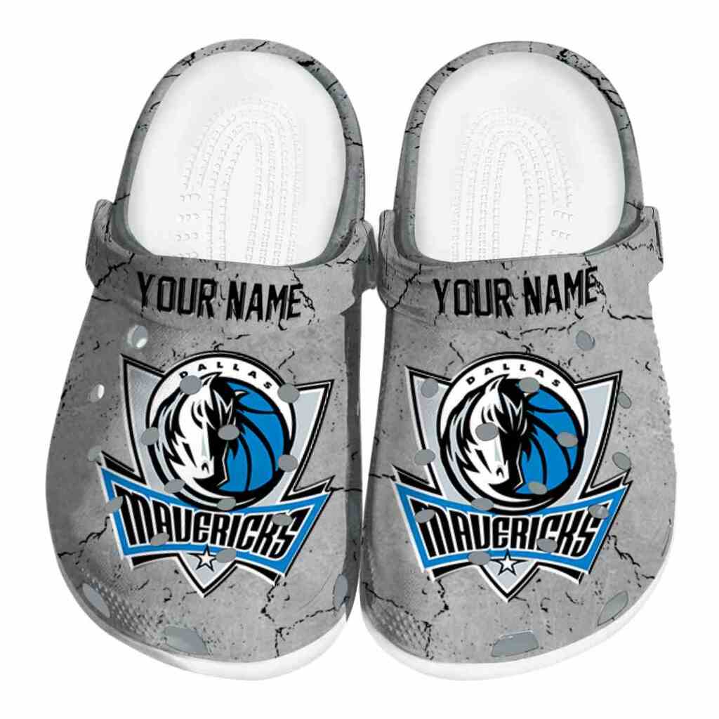 Customized Dallas Mavericks Cracked Texture ClogTVC1801682