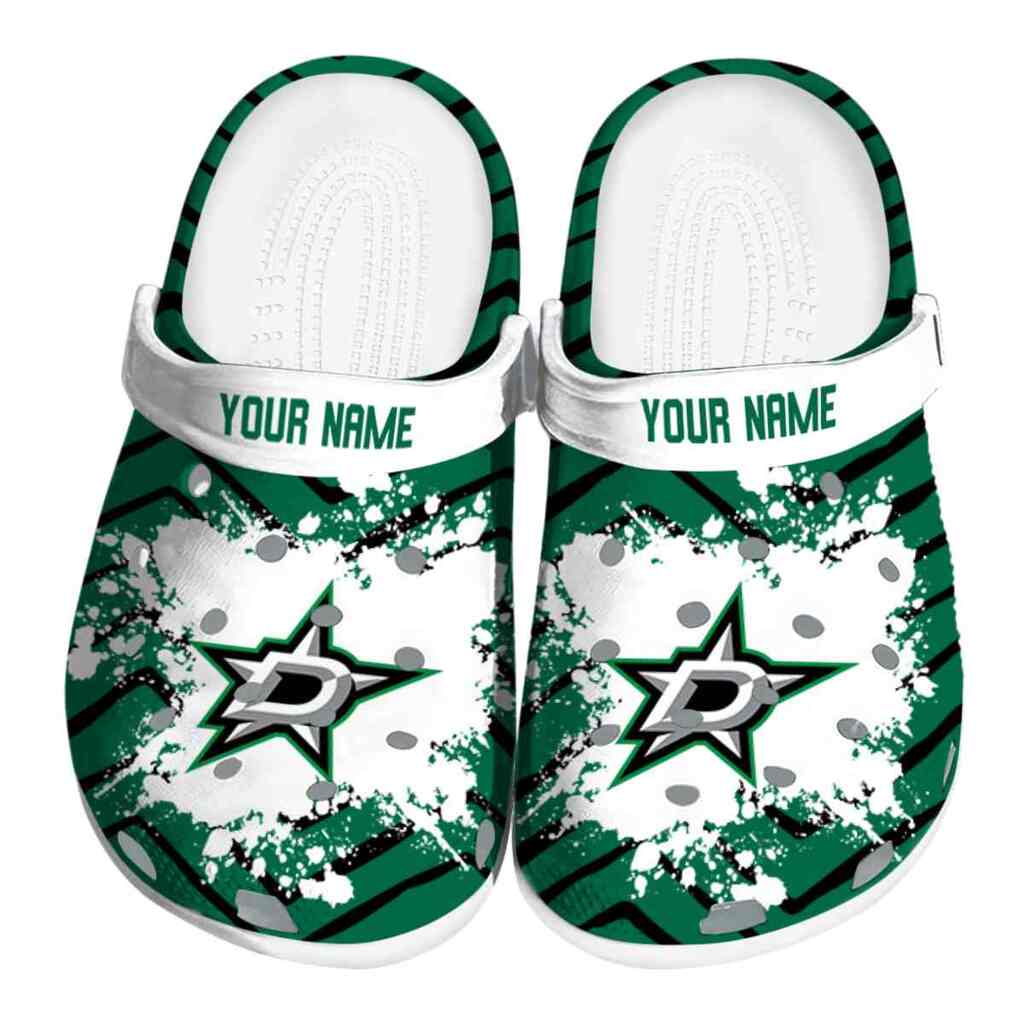Customized Dallas Stars Zigzag Paint Burst ClogTVC1801873