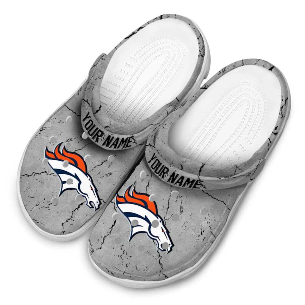 Customized Denver Broncos Cracked Texture ClogTVC180104 - Image 4