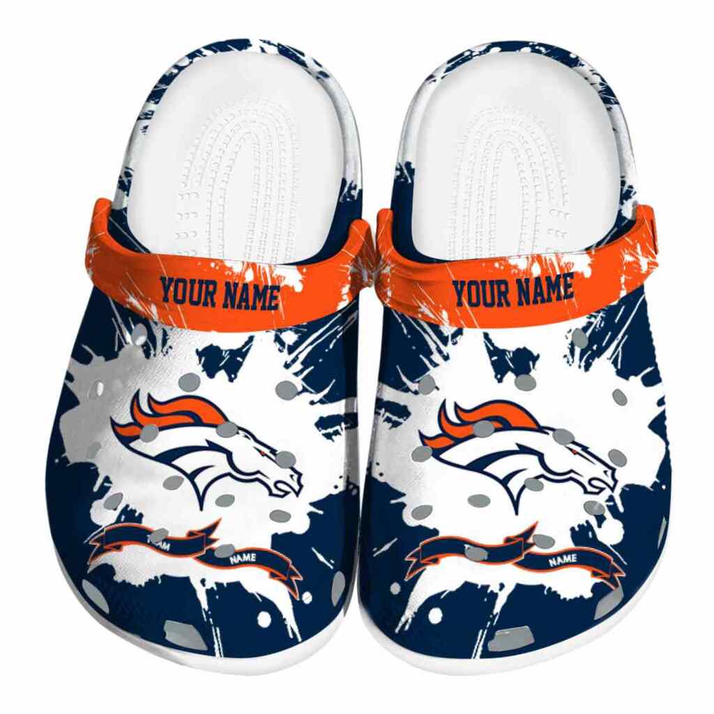 Customized Denver Broncos Splatter Pattern ClogTVC180106