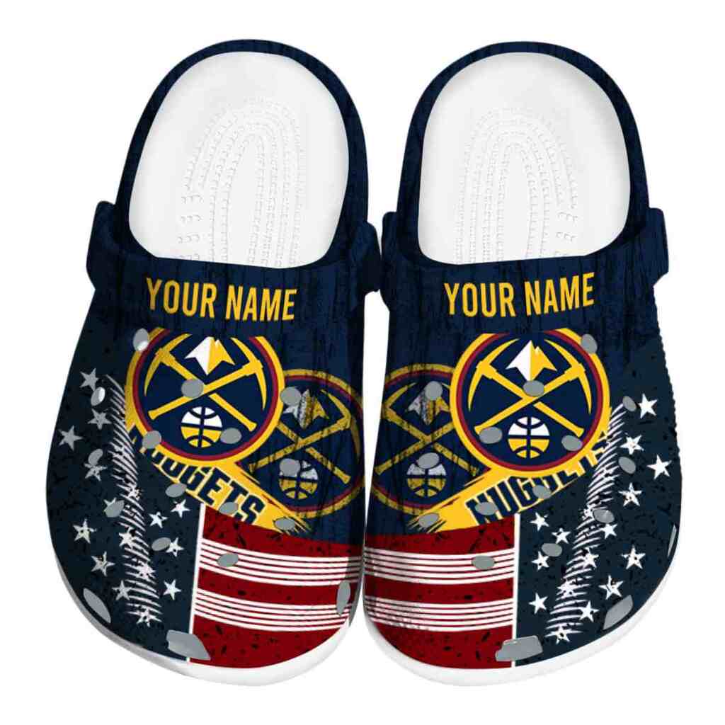 Customized Denver Nuggets Star-Spangled Side Pattern ClogTVC1801683