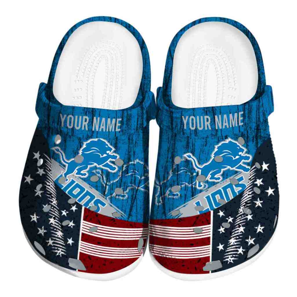 Customized Detroit Lions Star-Spangled Side Pattern ClogTVC1801143