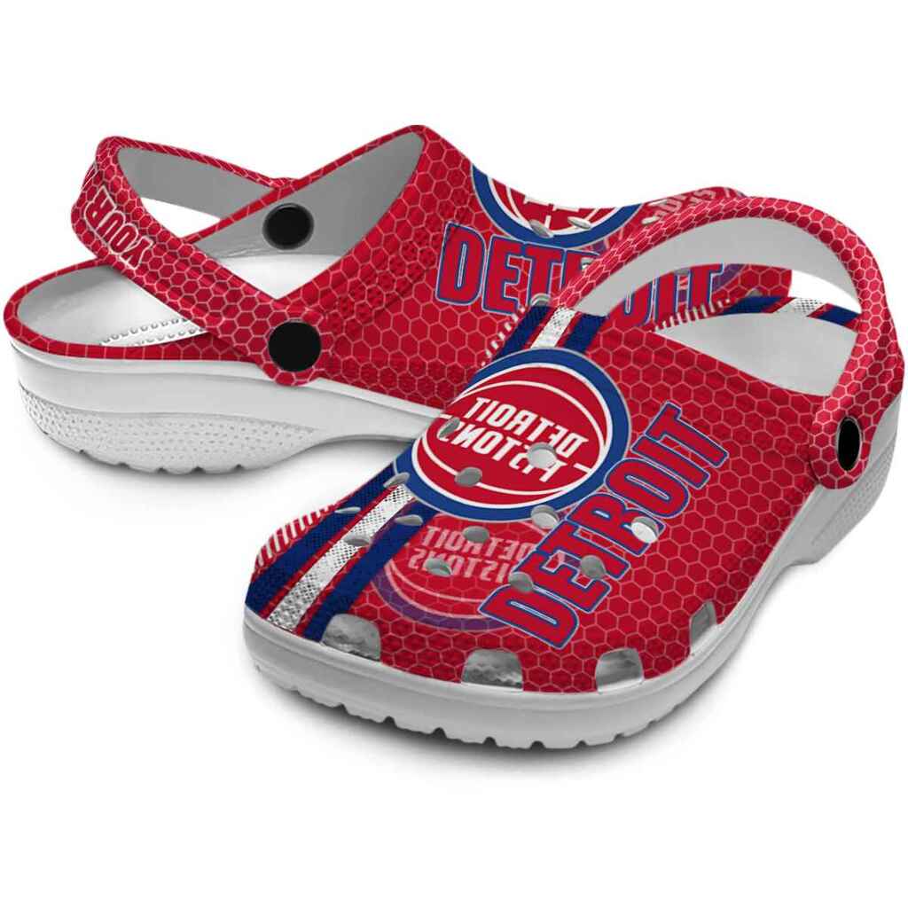 Customized Detroit Pistons Contrasting Stripes ClogTVC1801684 - Image 3