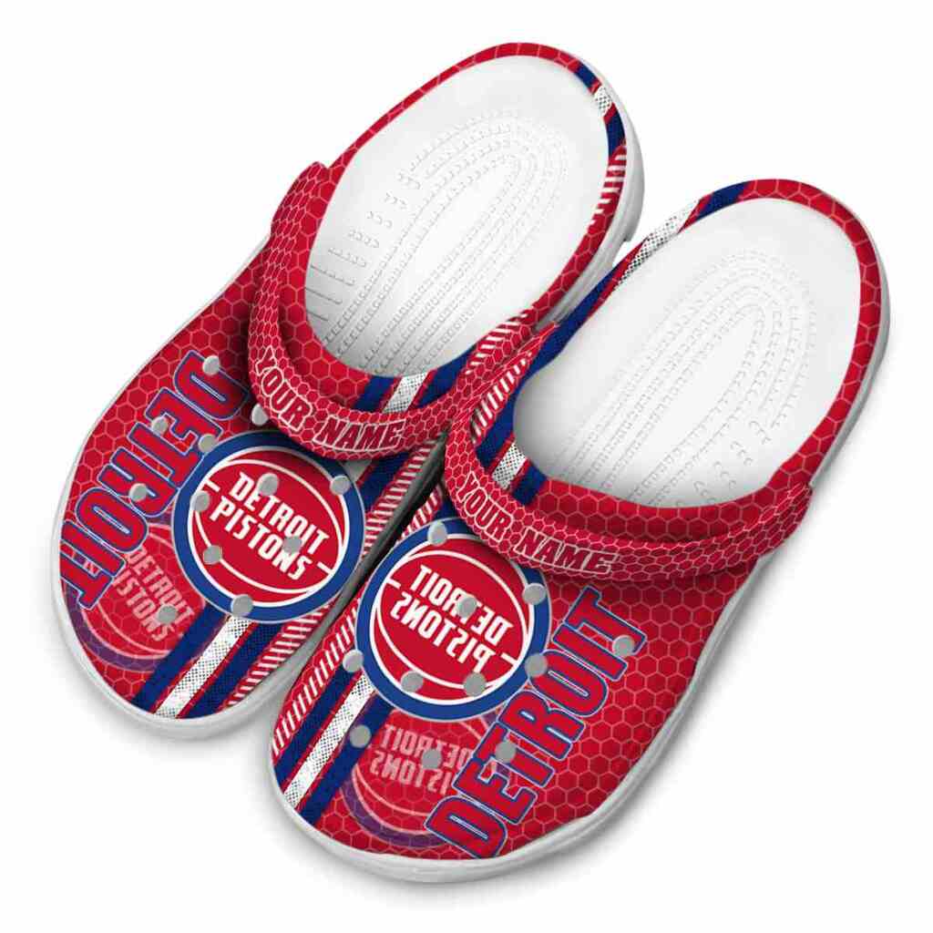 Customized Detroit Pistons Contrasting Stripes ClogTVC1801684 - Image 4
