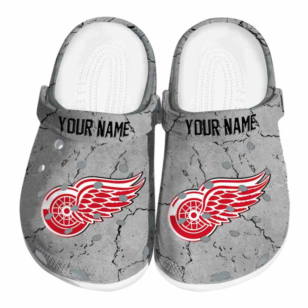 Customized Detroit Red Wings Cracked Texture ClogTVC1801888