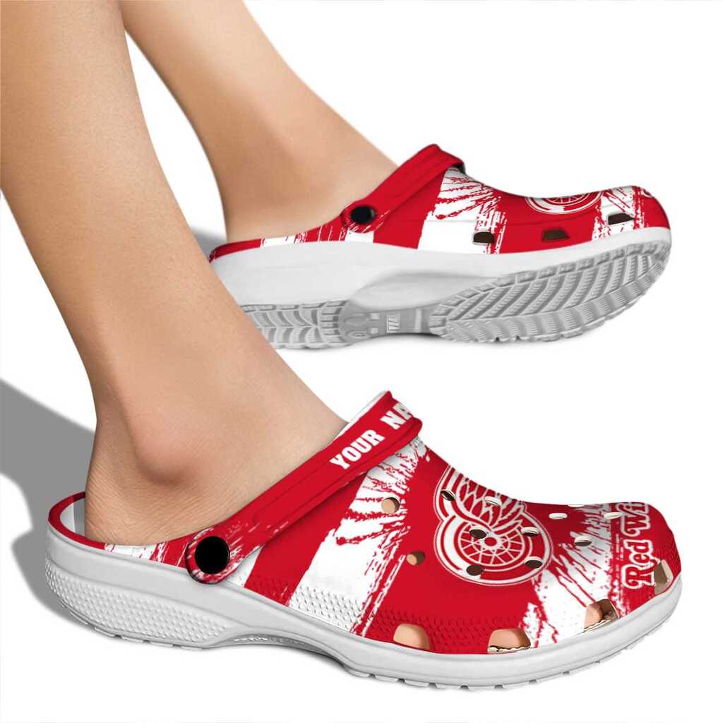 Customized Detroit Red Wings Paint Splatter Graphics ClogTVC1801888 - Image 2
