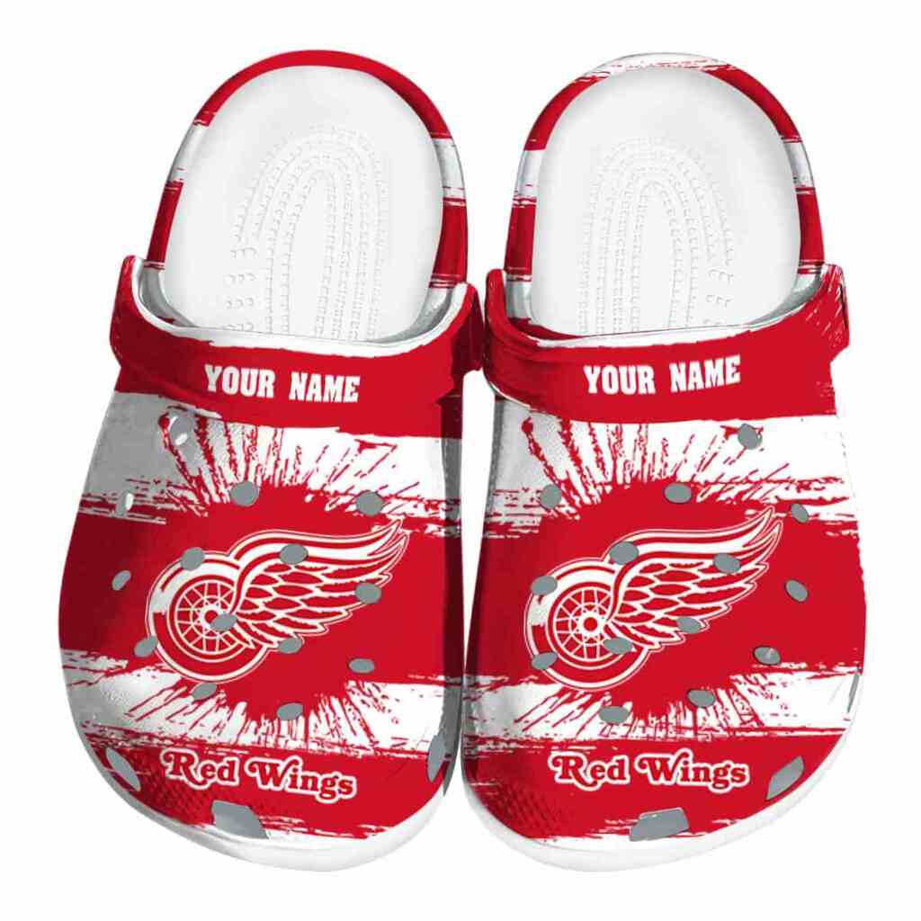 Customized Detroit Red Wings Paint Splatter Graphics ClogTVC1801888