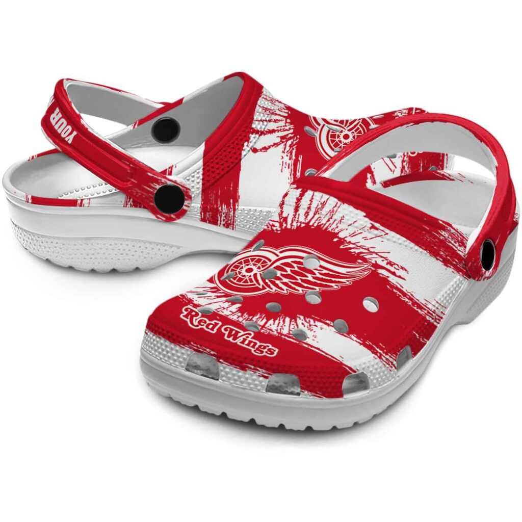 Customized Detroit Red Wings Paint Splatter Graphics ClogTVC1801888 - Image 3