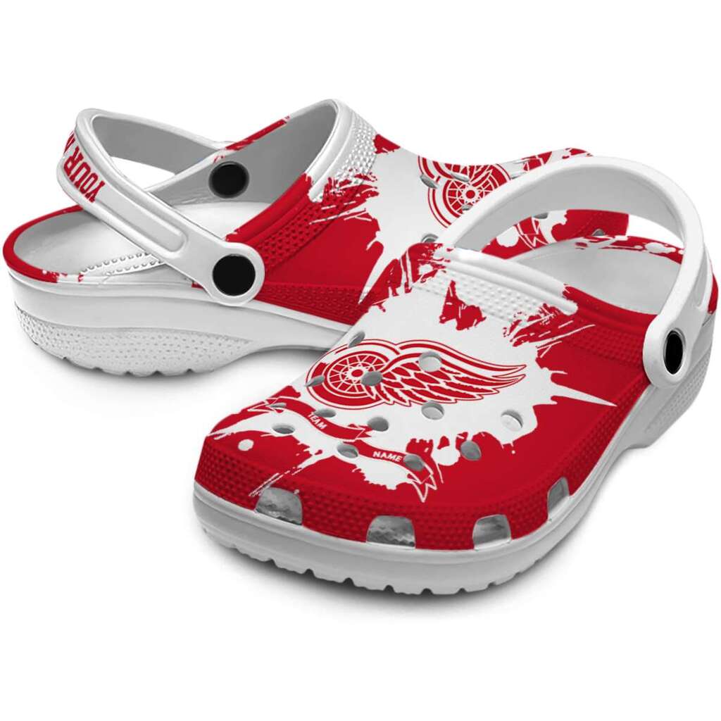 Customized Detroit Red Wings Splatter Pattern ClogTVC1801856 - Image 3