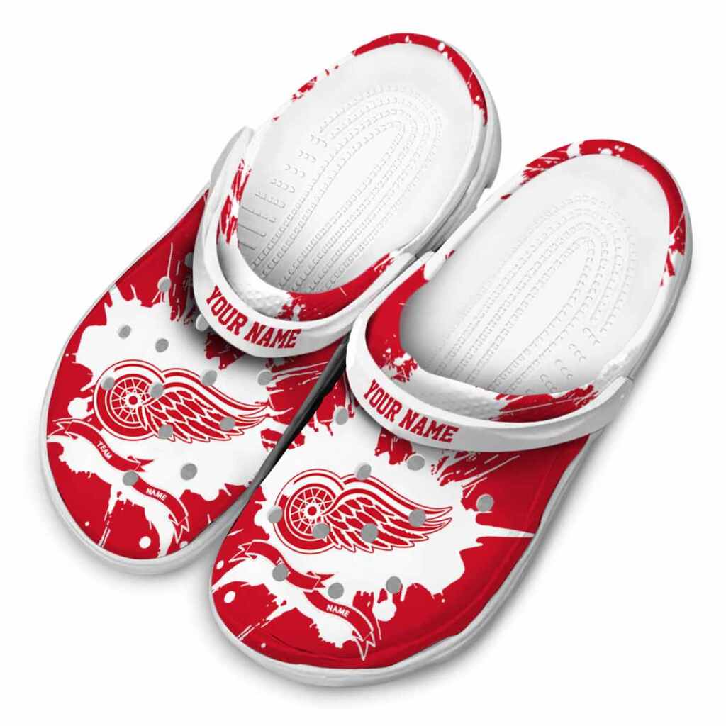 Customized Detroit Red Wings Splatter Pattern ClogTVC1801856 - Image 4