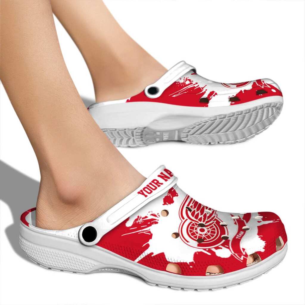 Customized Detroit Red Wings Splatter Pattern ClogTVC1801856 - Image 2